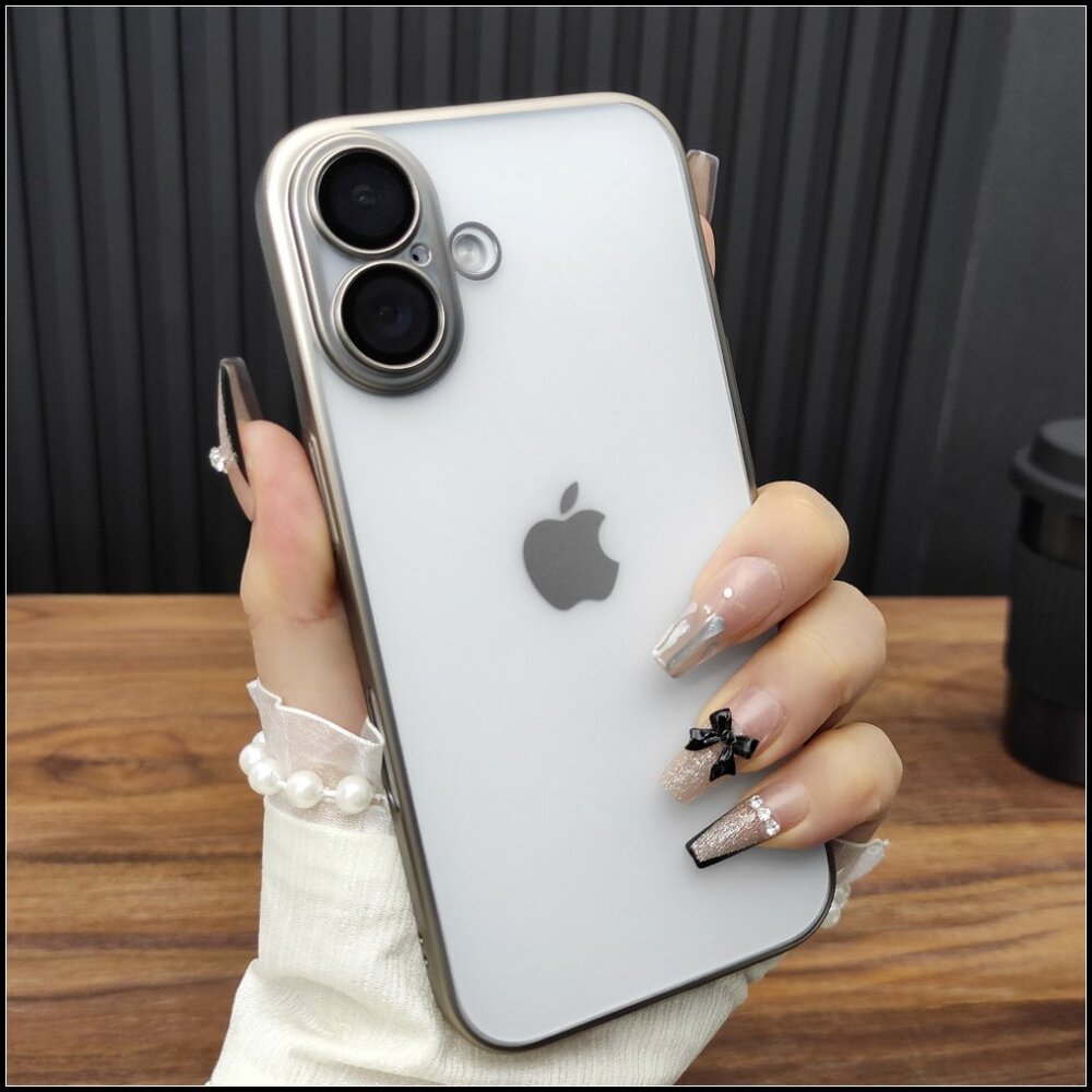 Frosted Clear Case with Metallic Silver Frame
